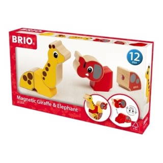 Brio Magnetic Giraffe and Elephant Magnētiskie koka kluči 30284