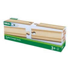 Brio Medium Straight Tracks Koka dzelzceļa posmi 33335