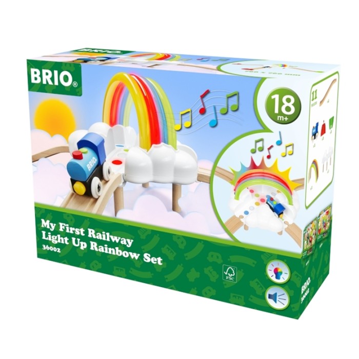 Brio My First Railway Light Up Rainbow Set Деревянная железная дорога 36002