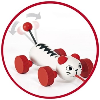 Brio Pull Along Cat Koka velkamā rotaļlieta 30187