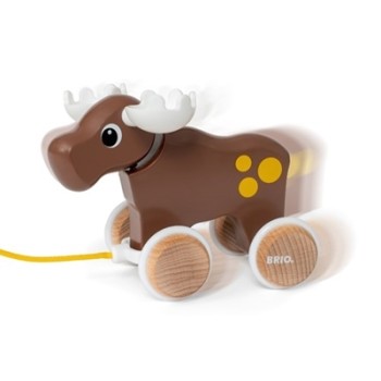 Brio Pull Along Moose Koka velkamā rotaļlieta 30341