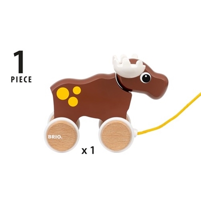 Brio Pull Along Moose Деревянная каталка на веревочке 30341