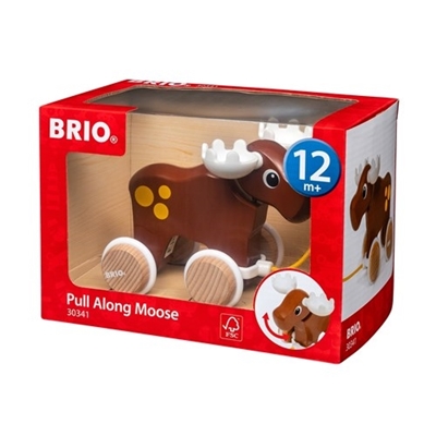 Brio Pull Along Moose Деревянная каталка на веревочке 30341