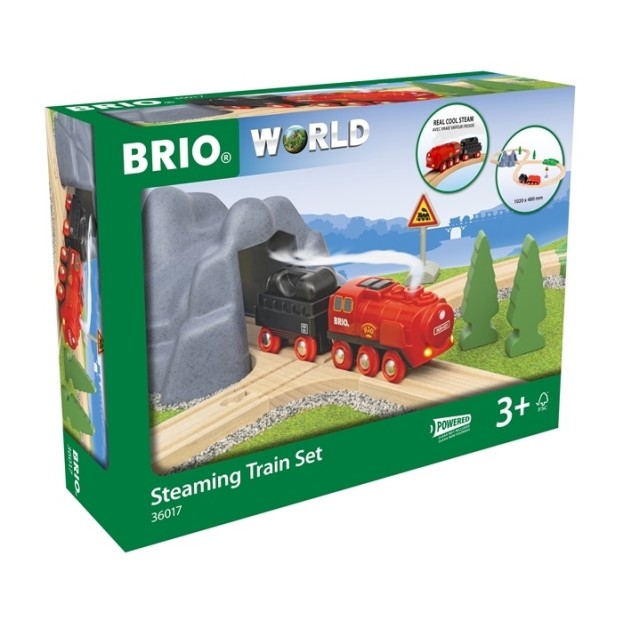 Brio Battery Steam Train Set Деревянная железная дорога 36017