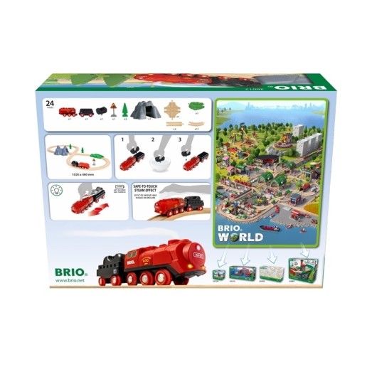 Brio Battery Steam Train Set Деревянная железная дорога 36017