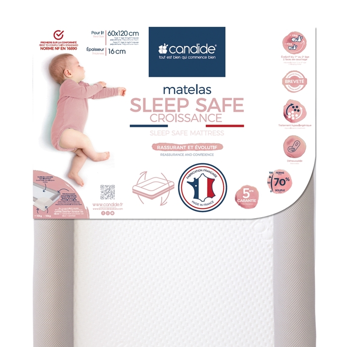 Candide Divpusējs bērnu matracis Sleep Safe 60х120 см
