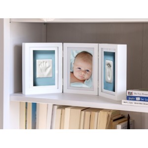 Pearhead Babyprints Deluxe Desk Frame Komplekts mazuļa pēdiņu/rociņu nospieduma izveidošanai Blue P63006