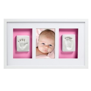 Pearhead Babyprints Deluxe Wall Frame Komplekts mazuļa pēdiņu/rociņu nospieduma izveidošanai White P63000