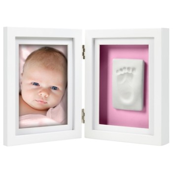 Pearhead Babyprints Desk Frame Komplekts mazuļa pēdiņu/rociņu nospieduma izveidošanai White P63004