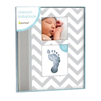 Pearhead Chevron Babybook Pirmais mazuļa albums Grey P62200