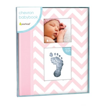 Pearhead Chevron Babybook First Baby Album Pink P62202