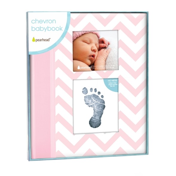 Pearhead Chevron Babybook Первый альбом малыша Pink P62202