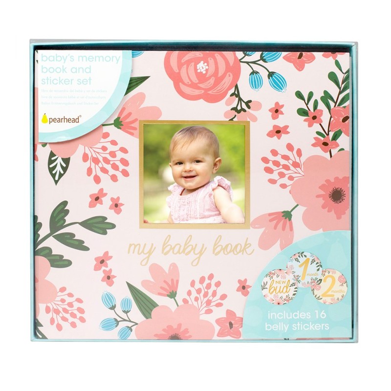 Pearhead Floral Baby's Memory Book And Sticker Set Pirmais mazuļa albums 72091