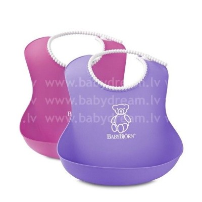 BabyBjorn Mīksts priekšautiņš Soft Bib Pink/Purple 2gb.