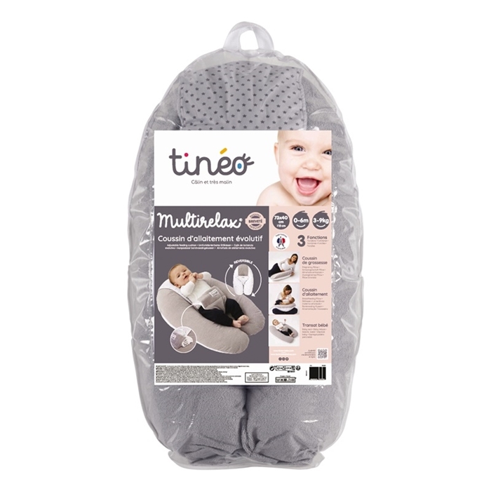 Tineo Terry Multirelax Spilvens pakaviņš 3 vienā Grey 684466