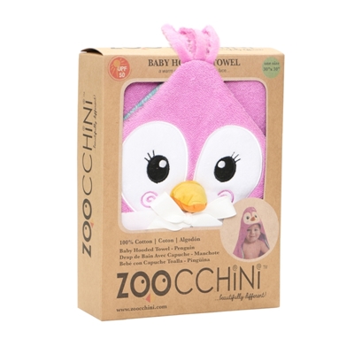 Zoocchini pingviin Penny laste rätik kapuutsiga