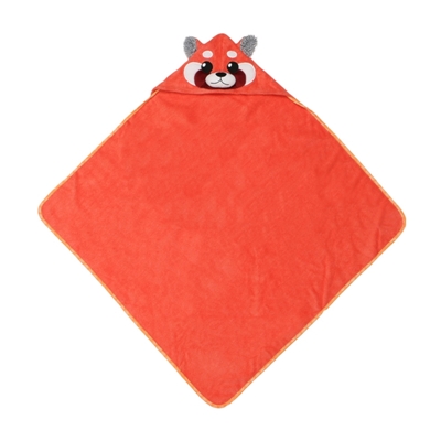 Zoocchini Remi punane panda laste rätik kapuutsiga