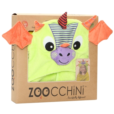 Zoocchini Drool draakon laste rätik kapuutsiga