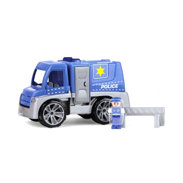 Lena Policijas ma&scaron;īna ar cilvēciņu un barjeru Truxx 29 cm Čehija L04455 kastē