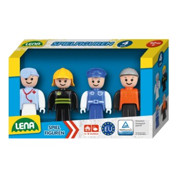 Lena Cilvēciņu komplekts (ārsts, ugunsdzēsējs, policists, celtnieks) Truxx 4 gb kastē Čehija L04490