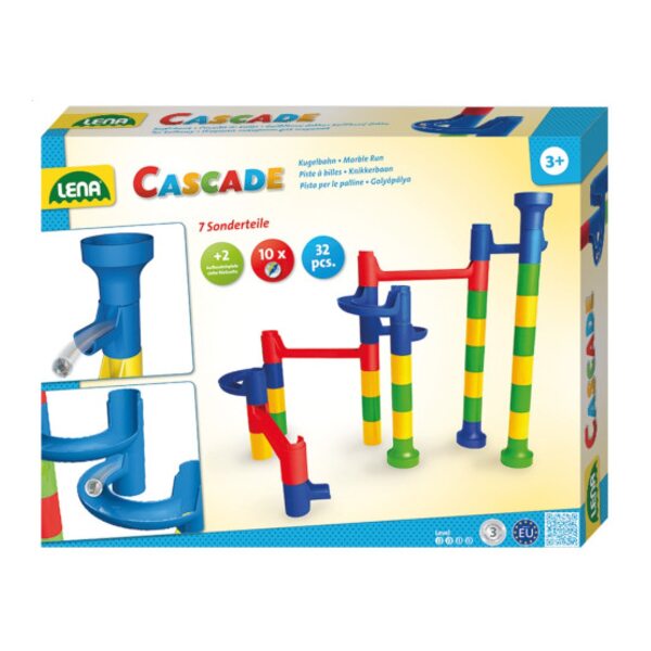 Lena Konstruktors labirints ar bumbiņam Cascade L65289 32 detaļas + 10 bumbiņas Čehija