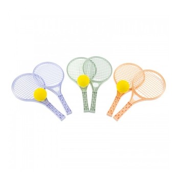 Mochtoys Tenisa komplekts plastm.raketes ar mīkstu bumbiņu 42 cm 5055 dažādas krāsas