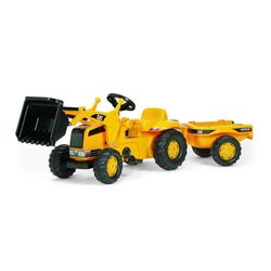 Rolly Toys Pedāļu traktors ar kausu  un piekabi Rolly Kid CAT 023288  (2,5-5 gadiem) Vācija