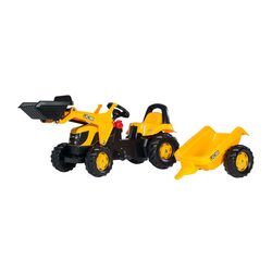 Rolly Toys Pedāļu traktors ar kausu  un piekabi Rolly Kid JCB 023837  (2,5-5 gadiem) Vācija