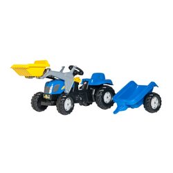 Rolly Toys Bērnu traktors ar pedāļiem rollyKid NH T7040 ar kausu un  piekabi  (2,5-5 gadiem) 023929 Vācija