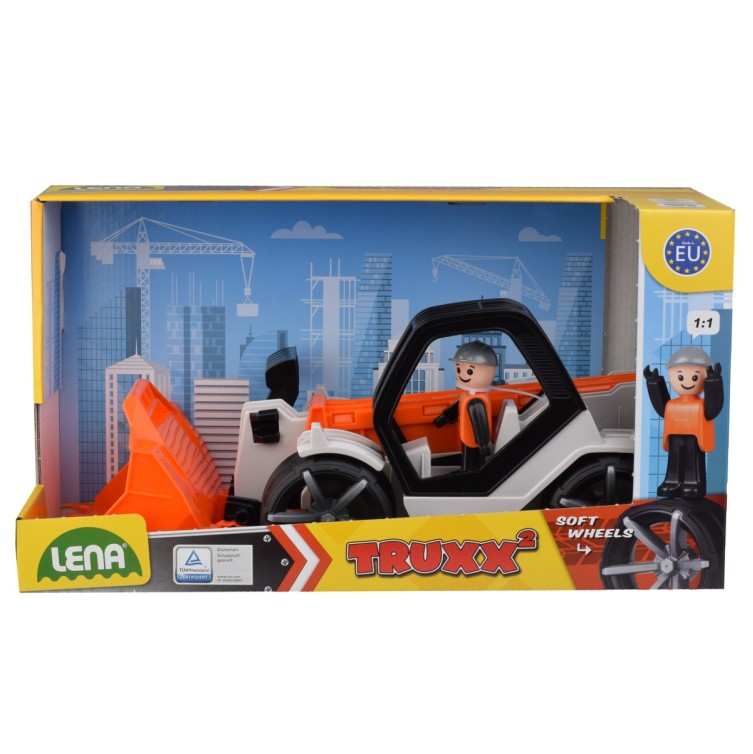 Lena Teleskopiskais iekrāvējs ar cilvēciņu Truxx2 27 cm (ar gum. riteņiem, kastē) L04518