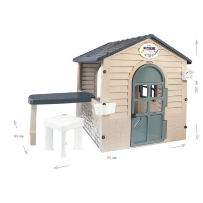 Mochtoys Bērnu dārza mājiņa ar galdu un krēslu 122x175x120,5 cm 13010, Mochtoys
