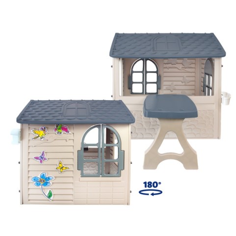 Mochtoys Bērnu dārza mājiņa ar galdu un krēslu 122x175x120,5 cm 13010, Mochtoys